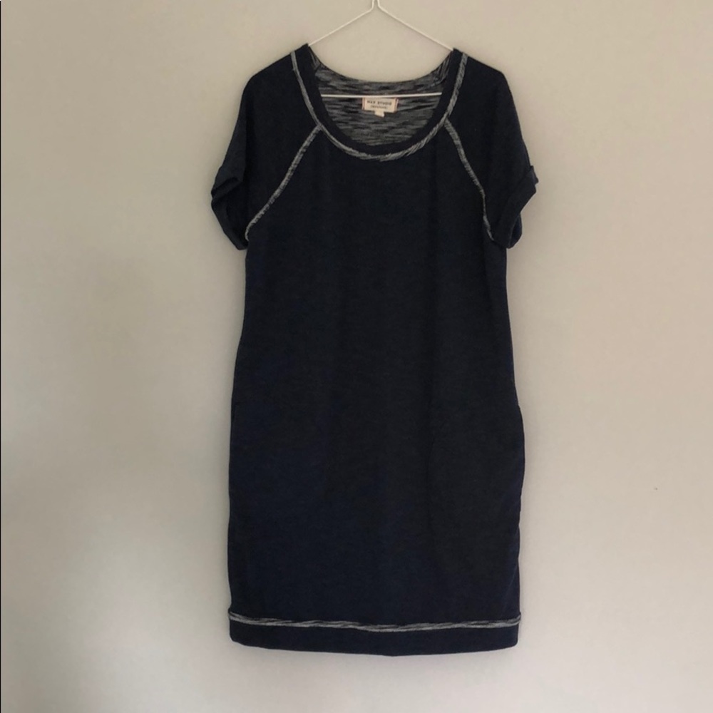 Navy small Max Studios T-shirt dress with pockets